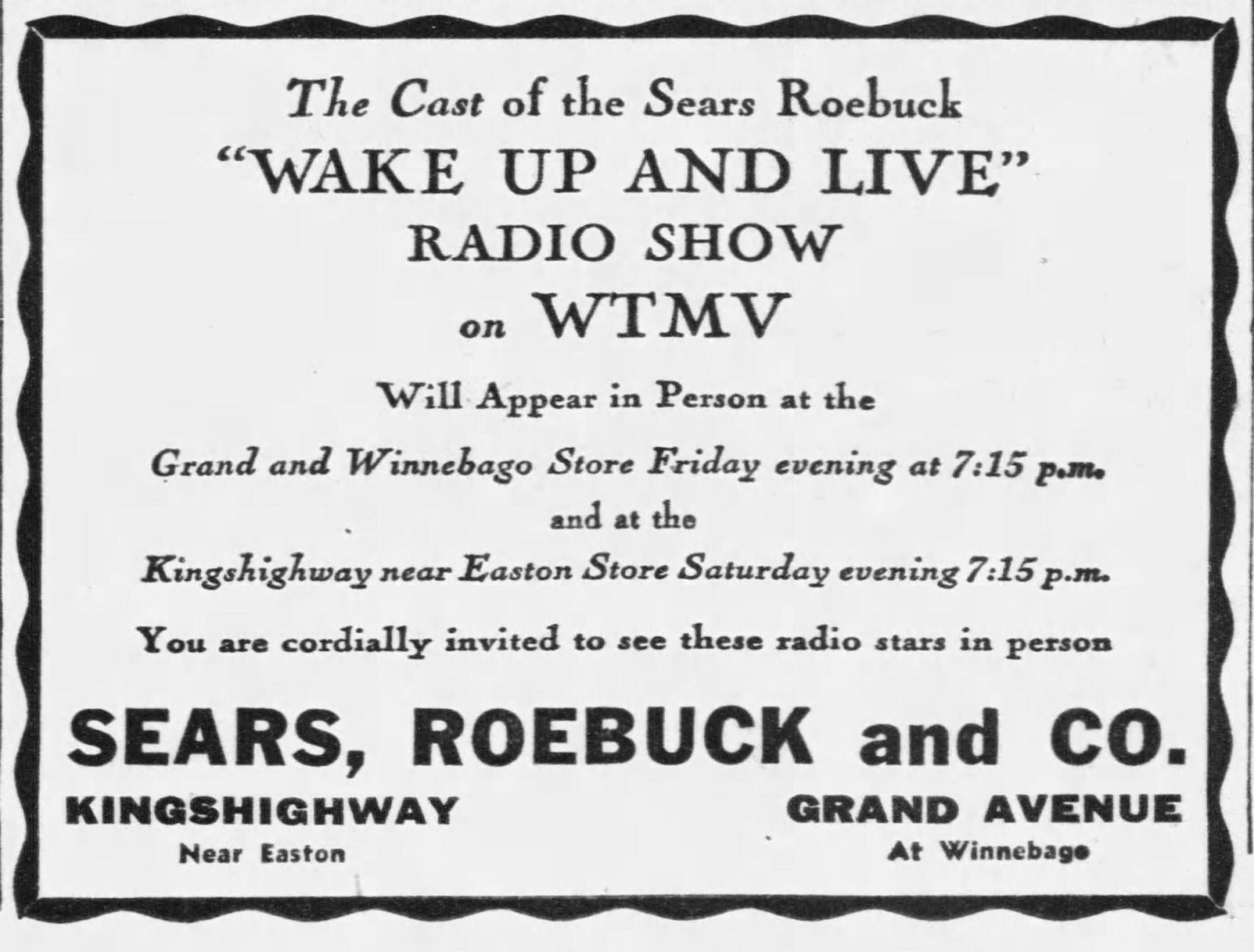 Sears: 1937 advertisement